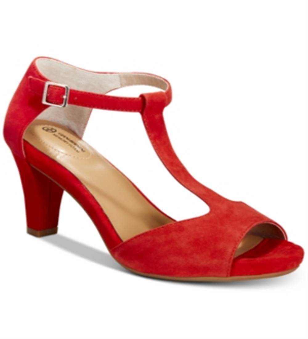 Sandálias sociais femininas Giani Bernini Claraa Memory Foam, vermelhas, tamanho 5,5