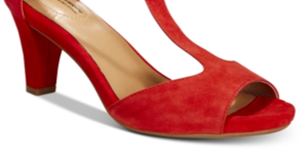 Sandálias sociais femininas Giani Bernini Claraa Memory Foam, vermelhas, tamanho 5,5