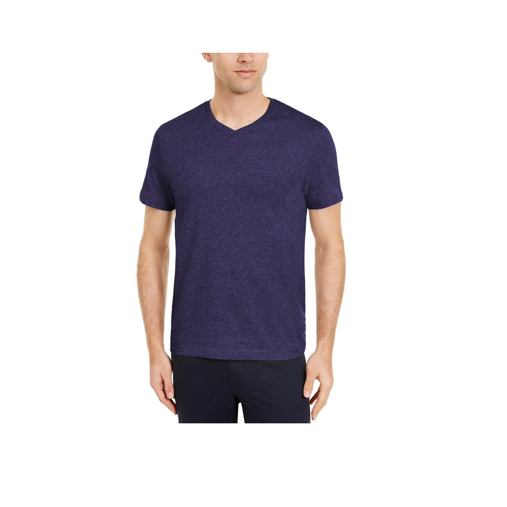 Camiseta masculina Club Room Performance com decote em V, roxa, tamanho pequeno