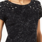 Camiseta feminina de algodão com detalhes em pérolas sintéticas da INC International Concepts, preta, tamanho pequeno