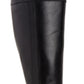 Botas femininas Giani Bernini Rozario de couro, bico amendoado, cano alto, pretas, tamanho 10,5 M