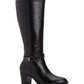 Botas femininas Giani Bernini Rozario de couro, bico amendoado, cano alto, pretas, tamanho 10,5 M