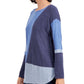 Suéter feminino com blocos de cores da INC International Concepts, azul, tamanho pequeno GG