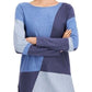 Suéter feminino com blocos de cores da INC International Concepts, azul, tamanho pequeno GG