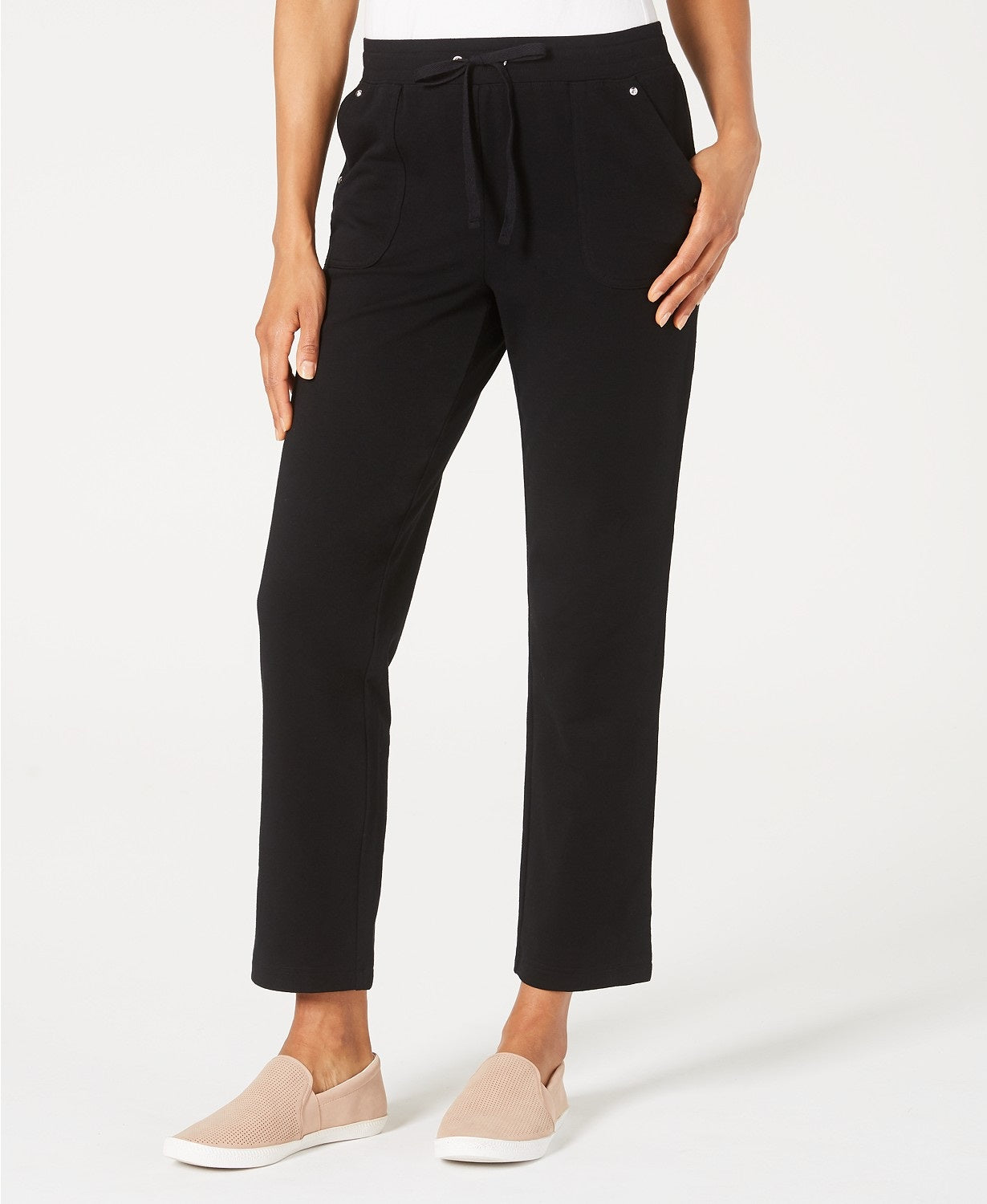 Calça Karen Scott French Terry Feminina Preta Tamanho Grande