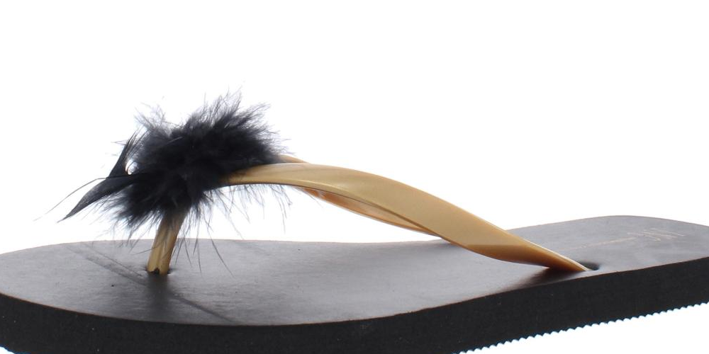 Chinelo Slide Feminino Feathere Slide da INC International Concepts Preto Tamanho Médio
