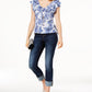 Camisa xadrez feminina INC International Concepts Pine, azul, tamanho pequeno, extragrande