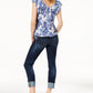 Camisa xadrez feminina INC International Concepts Pine, azul, tamanho pequeno, extragrande