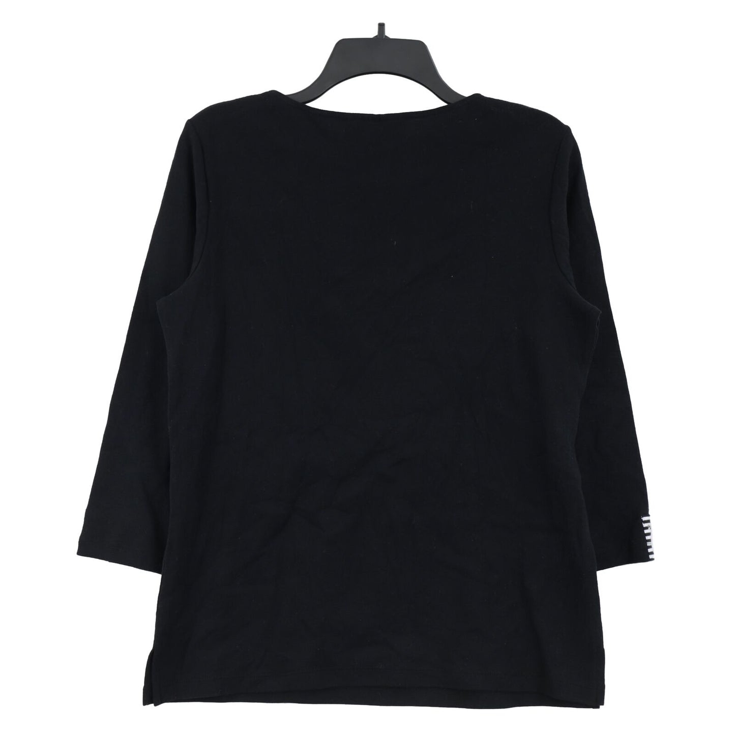 Karen Scott Top Feminino de Algodão com Ilhós e Gola Alta, Preto, Tamanho Médio