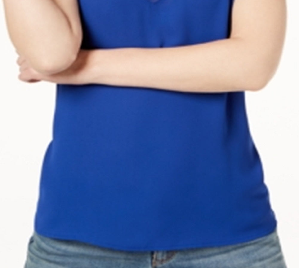 INC International Concepts Regata Feminina Illusion Trim Azul Tamanho Pequeno Pequeno