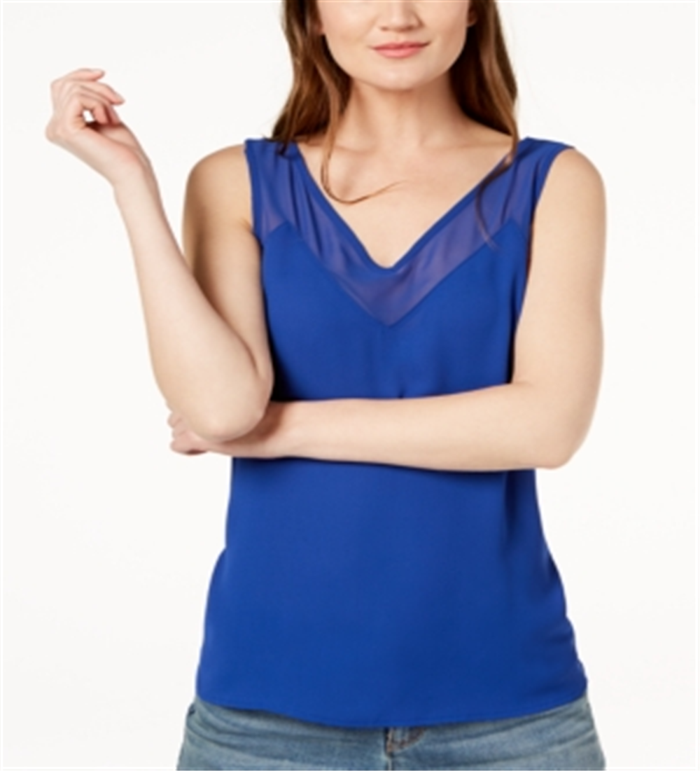 INC International Concepts Regata Feminina Illusion Trim Azul Tamanho Pequeno Pequeno