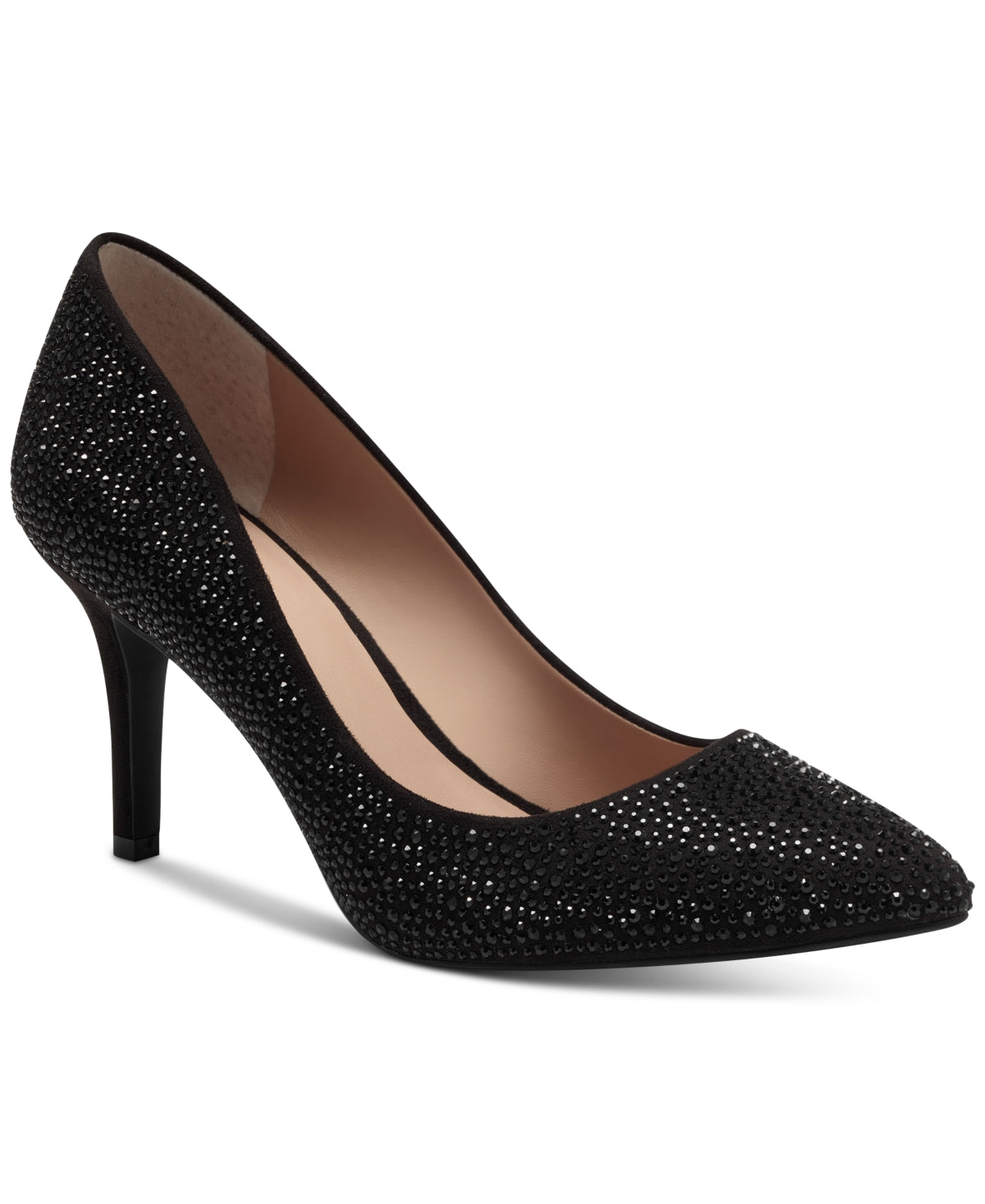INC International Concepts Sapatos de bico fino com detalhes Zitah para mulheres, pretos, tamanho 7,5 M