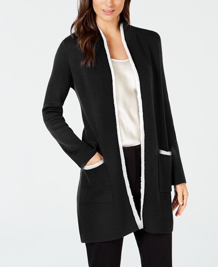 Cardigan Alfani Feminino com Acabamento de Cílios Preto Tamanho X-S