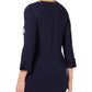 Camiseta feminina leopardo borboleta Charter Club azul tamanho grande
