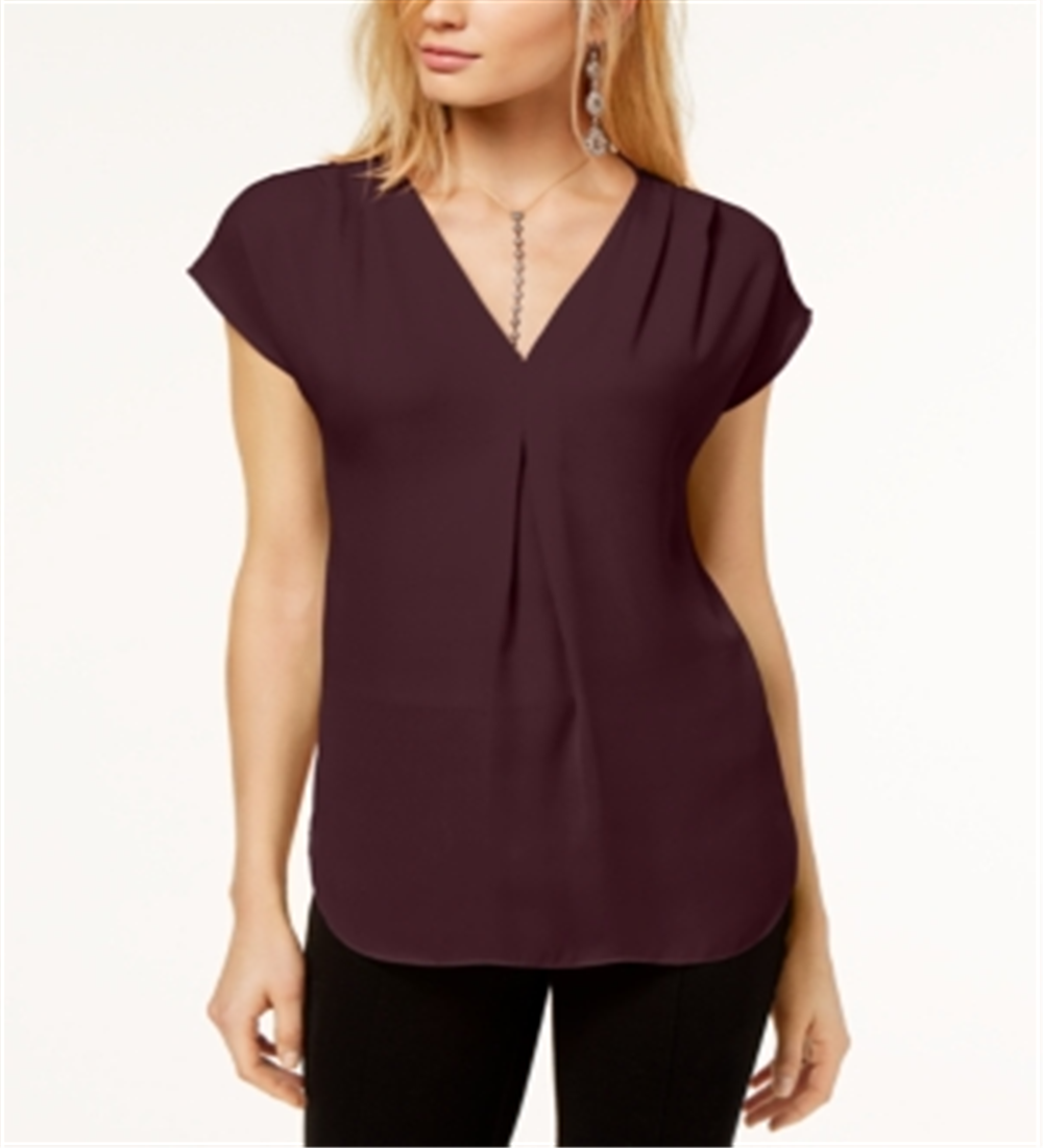 Blusa feminina com pregas invertidas INC International Concepts, vinho, tamanho XX-grande