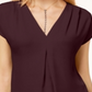 Blusa feminina com pregas invertidas INC International Concepts, vinho, tamanho XX-grande