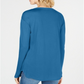 Blusa feminina com decote dividido da INC International Concepts, azul, tamanho pequeno, extragrande