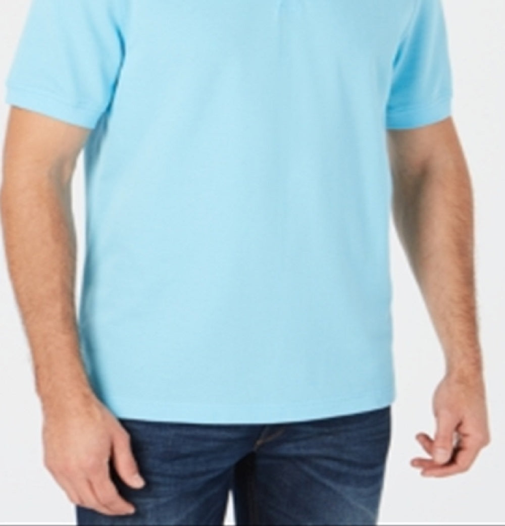 Camisa Polo Masculina Club Room Classic Fit Stretch Azul Tamanho Grande