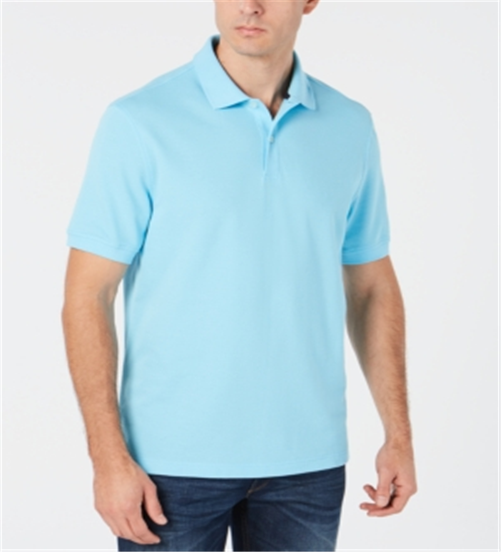 Camisa Polo Masculina Club Room Classic Fit Stretch Azul Tamanho Grande