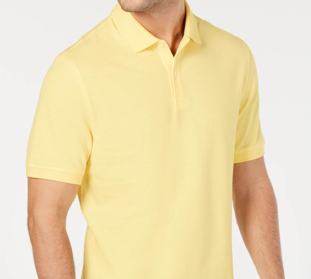 Club Room Polo Masculino Classic Fit Performance Stretch Amarelo Tamanho Grande