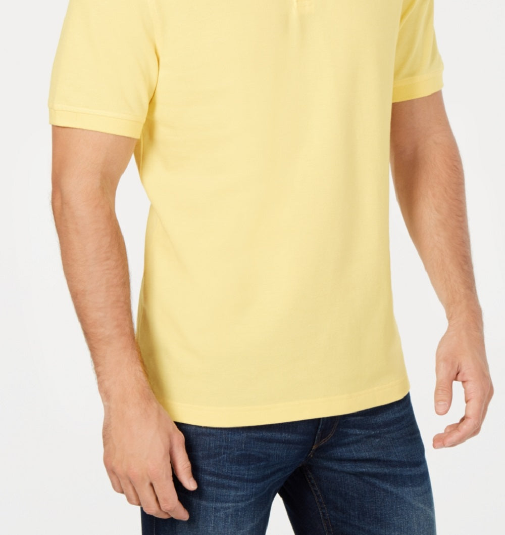 Club Room Polo Masculino Classic Fit Performance Stretch Amarelo Tamanho Grande