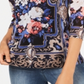 Blusa de malha feminina com estampa de cachecol Charter Club, preta, tamanho grande