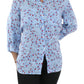 Camisa feminina de linho floral com botões Charter Club, azul, tamanho grande