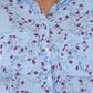 Camisa feminina de linho floral com botões Charter Club, azul, tamanho grande