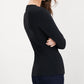 Blusa feminina de manga comprida com decote em V e detalhes embelezados, preta, tamanho XX-G, da INC International Concepts