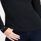 Blusa feminina de manga comprida com decote em V e detalhes embelezados, preta, tamanho XX-G, da INC International Concepts