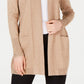 Cardigan feminino JM Collection com mangas curtas e botões, amarelo, tamanho pequeno