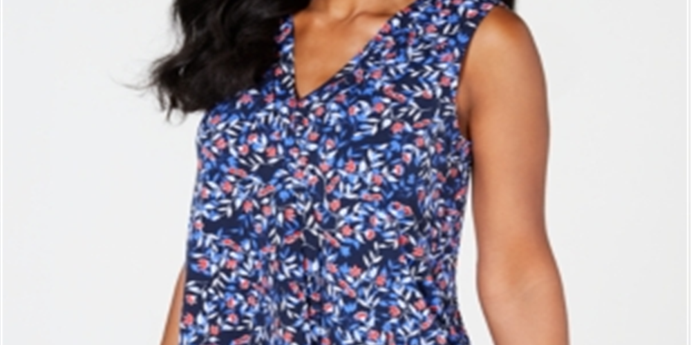 Blusa feminina Charter Club com manga dolman e estampa paisley, azul, tamanho extragrande