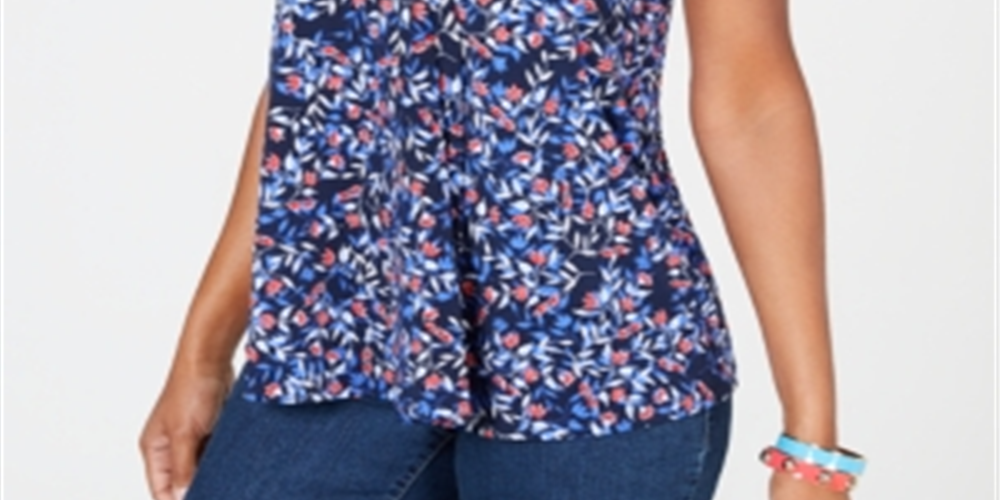Blusa feminina Charter Club com manga dolman e estampa paisley, azul, tamanho extragrande