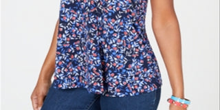 Blusa feminina Charter Club com manga dolman e estampa paisley, azul, tamanho extragrande