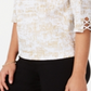 JM Collection Top Feminino com Detalhe em Treliça Branco