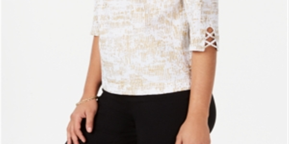 JM Collection Top Feminino com Detalhe em Treliça Branco