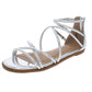 Material Girl Sandálias femininas Westley com tiras espelhadas, cinza, tamanho 9 M