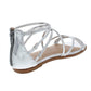 Material Girl Sandálias femininas Westley com tiras espelhadas, cinza, tamanho 9 M