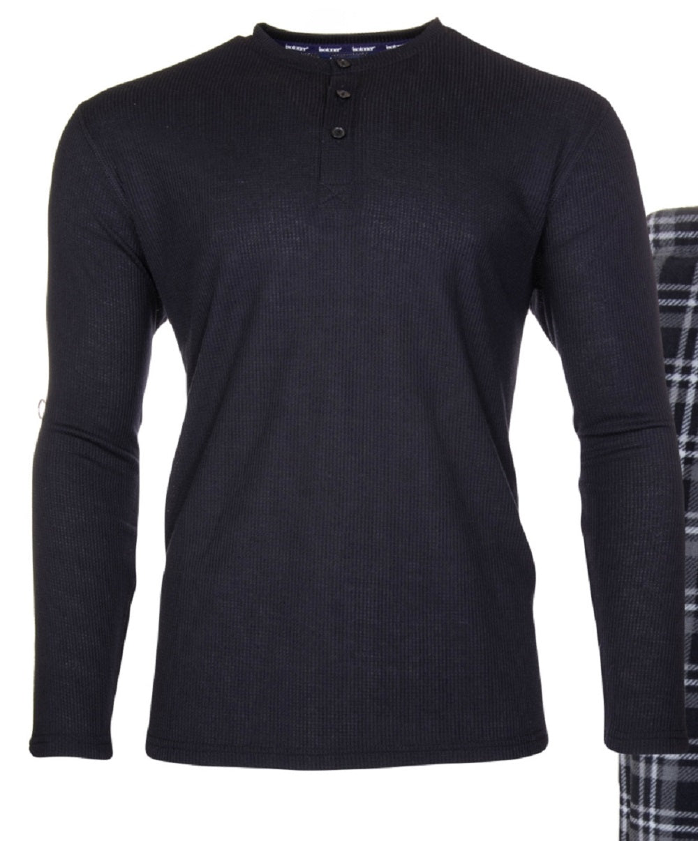 Conjunto de calça térmica masculina Isotoner Signature, preta, tamanho 29x30