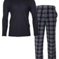 Conjunto de calça térmica masculina Isotoner Signature, preta, tamanho 29x30