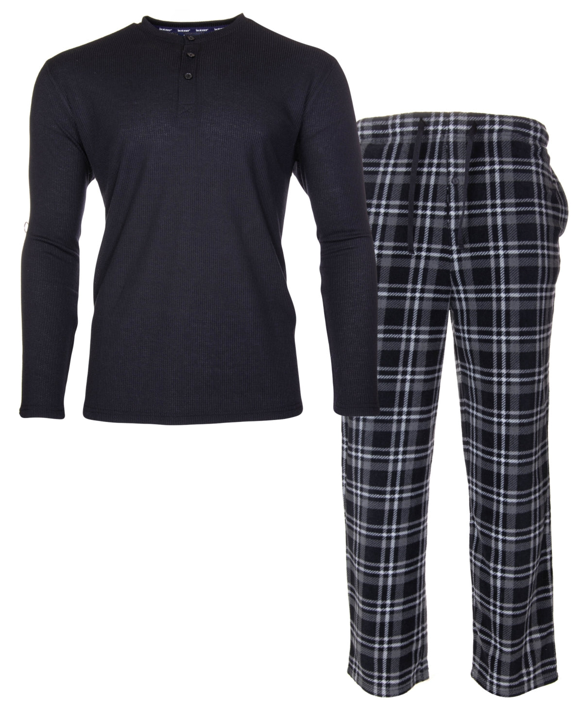 Conjunto de calça térmica masculina Isotoner Signature, preta, tamanho 29x30