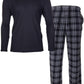 Conjunto de calça térmica masculina Isotoner Signature, preta, tamanho extragrande