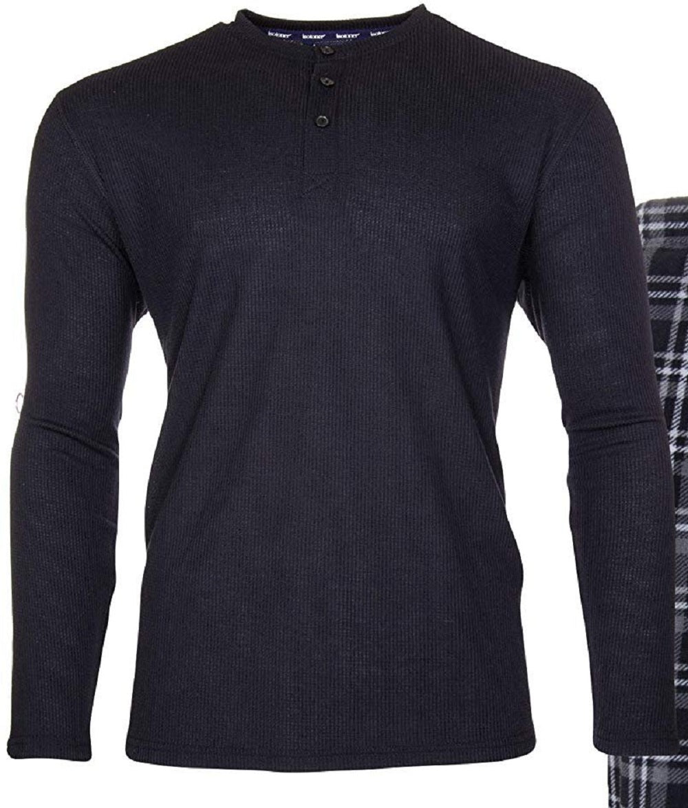 Conjunto de calça térmica masculina Isotoner Signature, preta, tamanho extragrande
