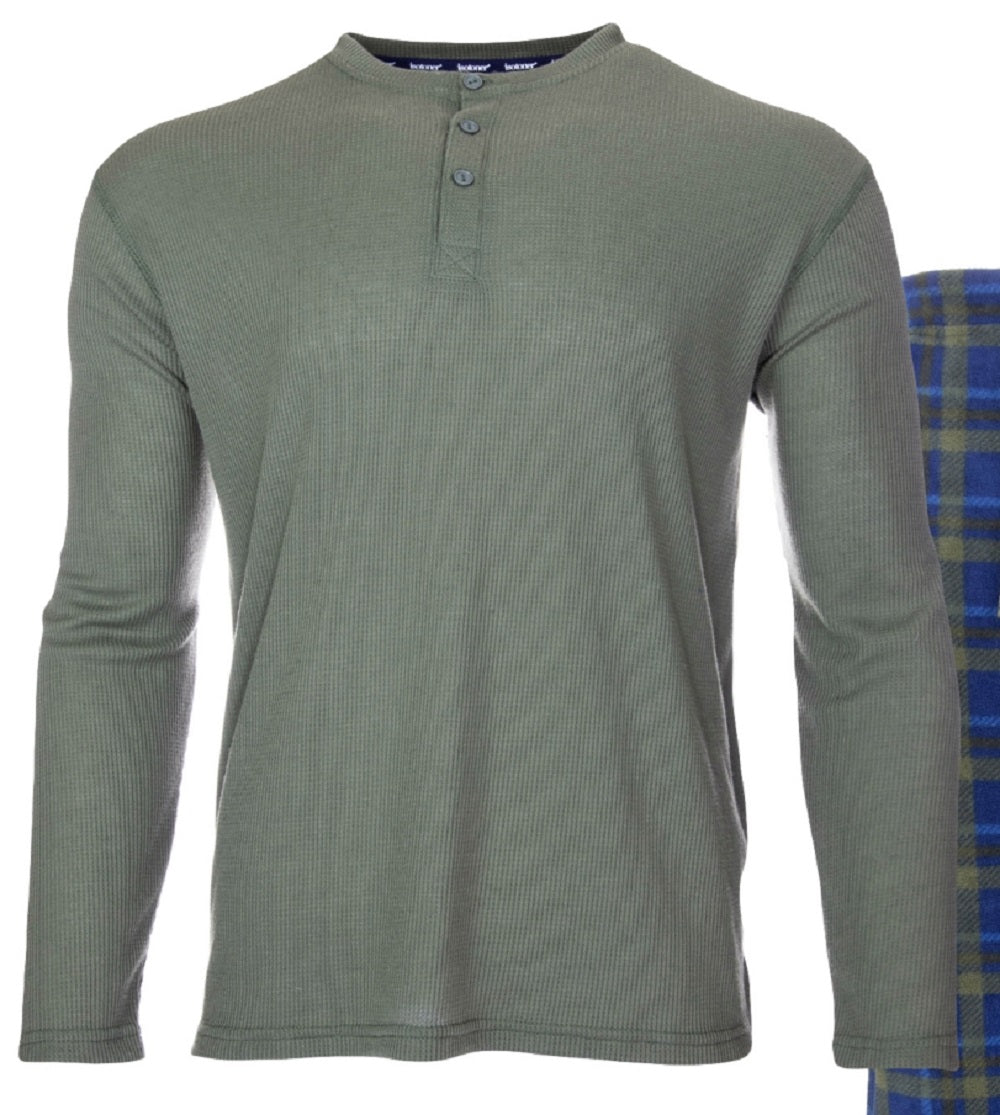 Conjunto de calça térmica masculina Isotoner Signature, azul, tamanho grande