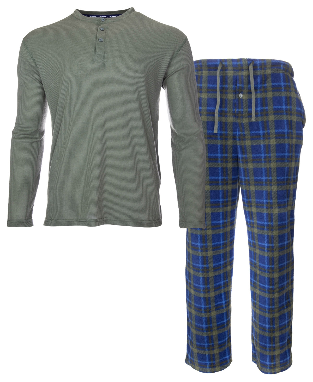 Conjunto de calça térmica masculina Isotoner Signature, azul, tamanho grande