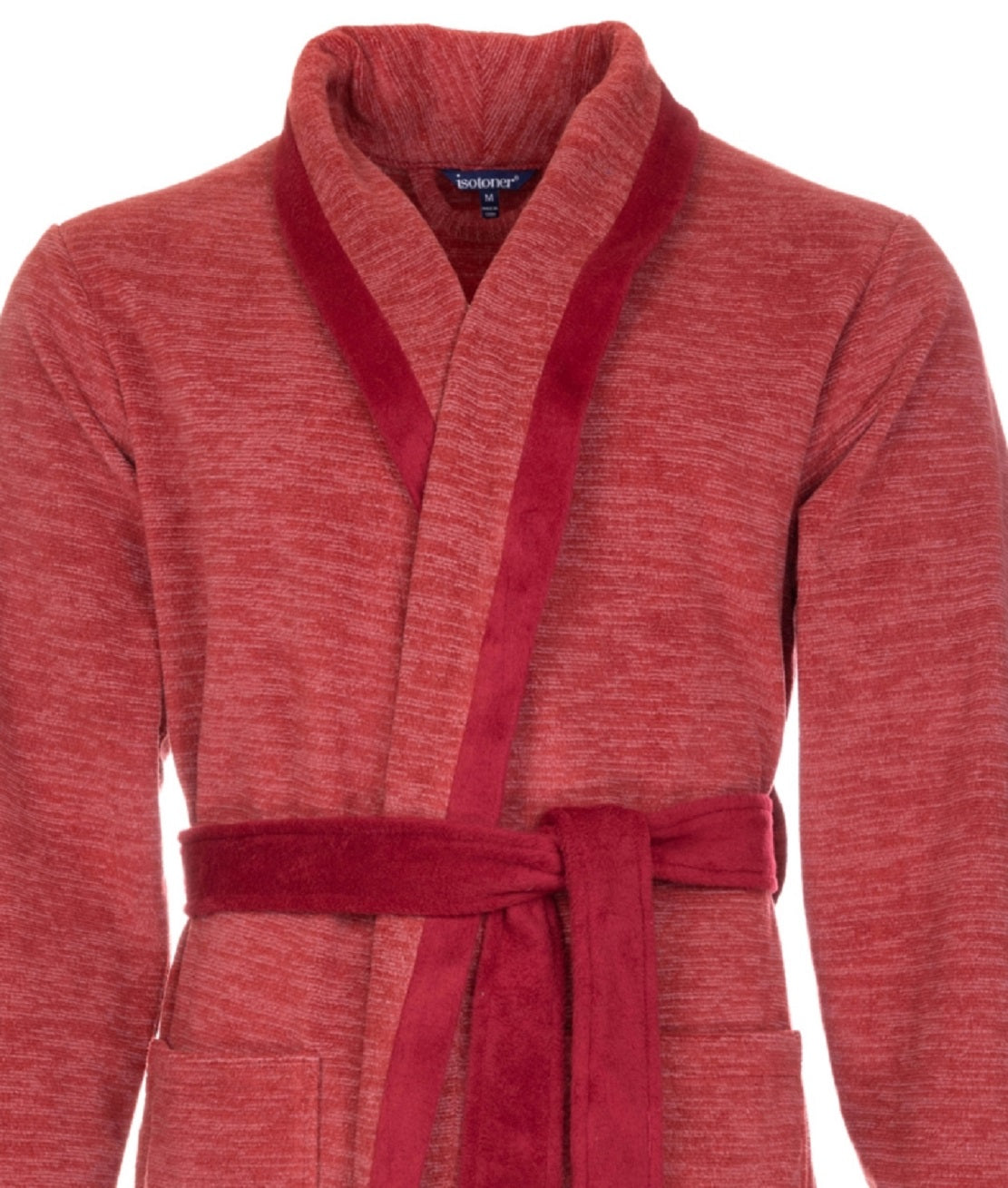 Isotoner Signature Robes Masculinos Vermelhos Tamanho Médio