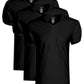 Pacote com 3 camisetas masculinas Sean John com decote em V, pretas, tamanho pequeno