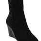 Bota feminina Charles By Charles David Energy Wedge de cano alto, preta, tamanho 5,5 M