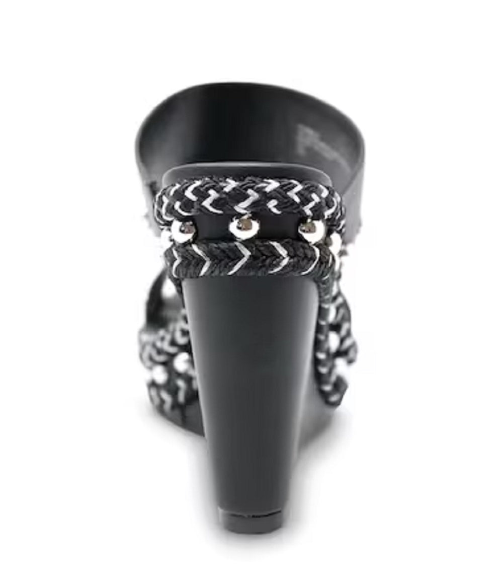 Sandália plataforma feminina Charles By Charles David Humble, preta, tamanho 5 M