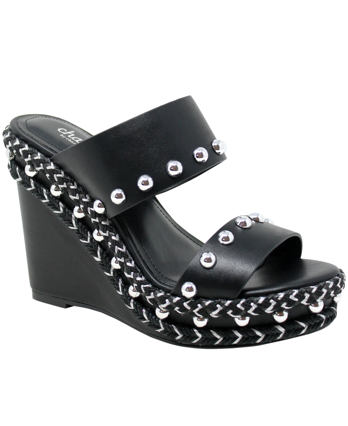 Sandália plataforma feminina Charles By Charles David Humble, preta, tamanho 5 M